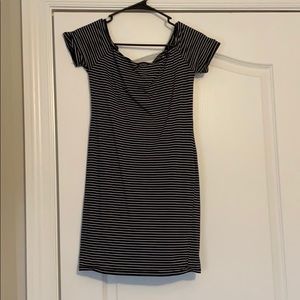 Black and White Off the Shoulder Dress